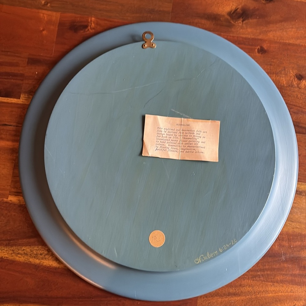 Original ROSEMALING Wooden Plate - by artist Rhonda Fritech - Limited edition - Picture 4 of 17